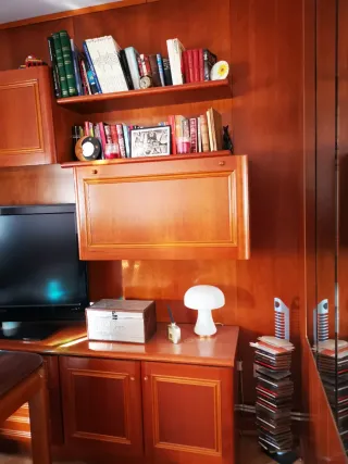 Mueble salón madera maciza con espejos