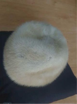 GORRO Piel Natural Vintage Beige Bien conservad