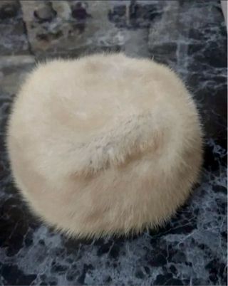 GORRO Piel Natural Vintage Beige Bien conservad