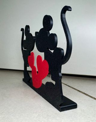 Statuetta Minnie e Topolino con cuori rossi