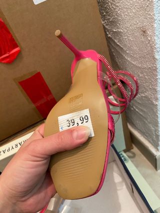 Zapatos tacón MARYPAZ fucsia pedrería