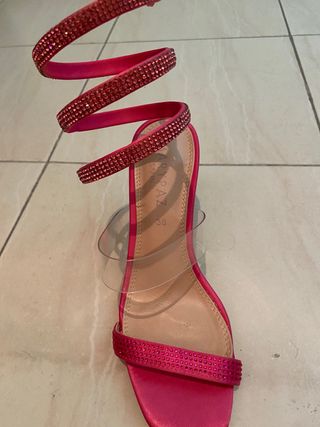 Zapatos tacón MARYPAZ fucsia pedrería