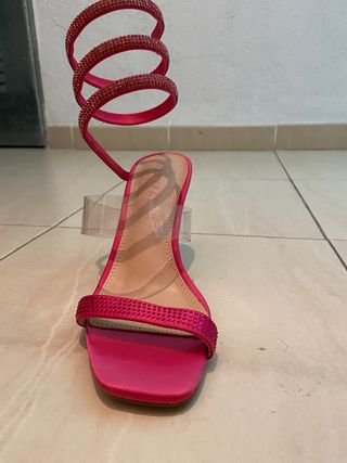 Zapatos tacón MARYPAZ fucsia pedrería