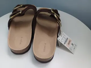 Sandalias Oysho Marrón Talla 40 Nuevas