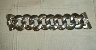 Pulsera eslabón grande acero plata
