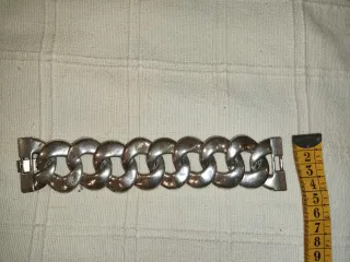 Pulsera eslabón grande acero plata