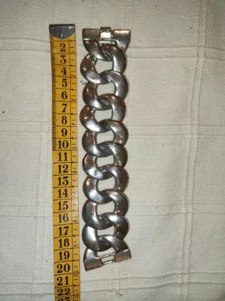 Pulsera eslabón grande acero plata