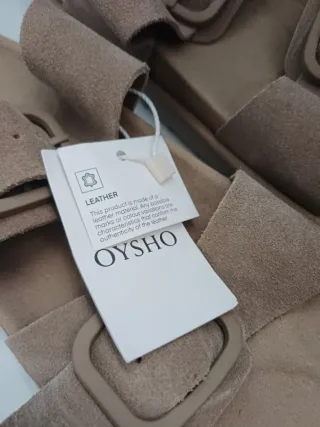 Sandalias Oysho Beige Talla 40 Nuevas Con Etiqueta