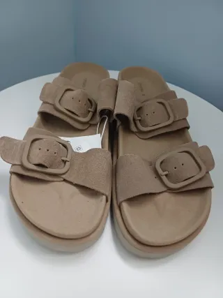 Sandalias Oysho Beige Talla 40 Nuevas Con Etiqueta