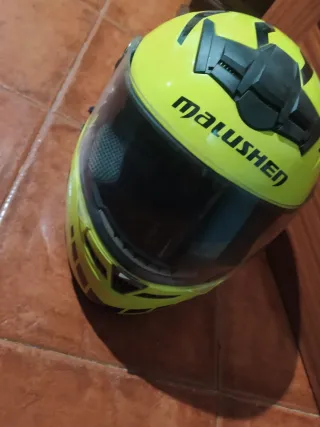 Casco de moto amarillo Malushen