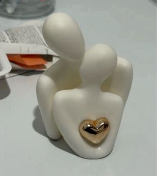 Decorazione casa cuore oro e bianco