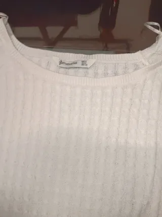 Jersey blanco de punto fino