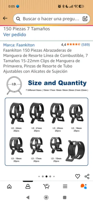 Abrazaderas Manguera 15-22 mm (150uds)