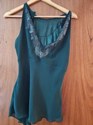 Top Vero Moda lentejuelas verde y plata