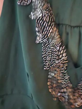 Top Vero Moda lentejuelas verde y plata