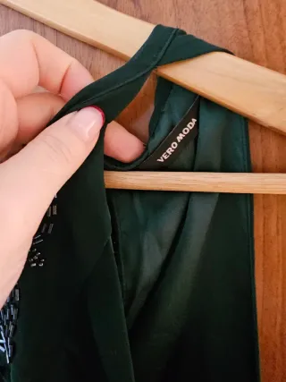 Top Vero Moda lentejuelas verde y plata