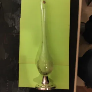 Vaso cristallo Boemia con piedestallo in Argento 3