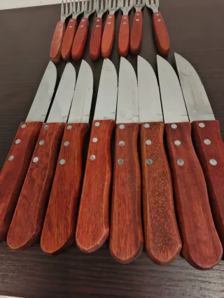 Set posate barbecue legno e metallo