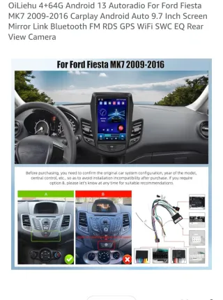 Pantalla Ford Fiesta MK7 2009-2016