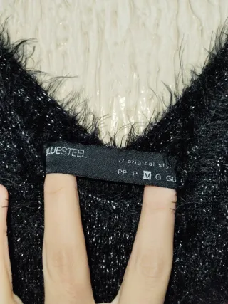 Top Bluesteel Negro Plateado Talla M