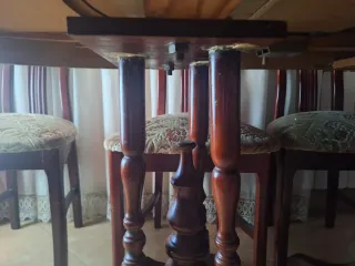 Mesa comedor madera maciza caoba 160x90