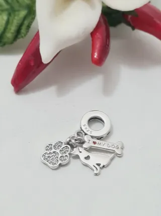 Charm Pandora Cane Zampe Osso Argento S925