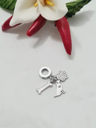 Charm Pandora Cane Zampe Osso Argento S925