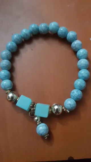 Braccialetto perle turchesi e oro