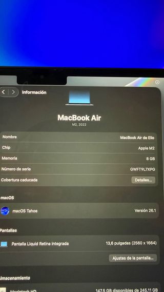 MacBook Air 256GB Azul Marino