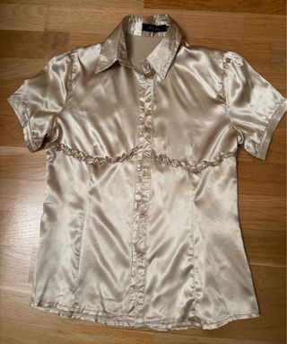 Camisa ZETA MODA dorada brillo