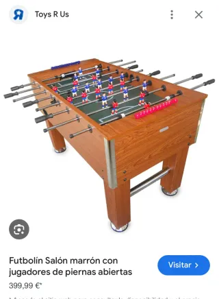 Futbolín de madera ,medidas 140x76x88cm