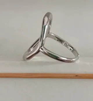 Anillo Plata Círculo Abierto Ajustable