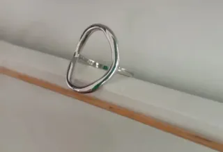 Anillo Plata Círculo Abierto Ajustable