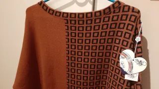 Jersey Marrón Cuadros Talla L/XL Nuevo