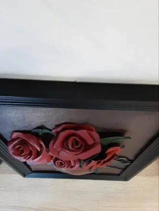 Pintura. Cuadro de cuero hecho a mano - 60 años