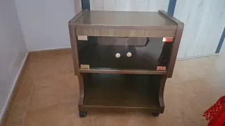 Mueble TV madera y cristal