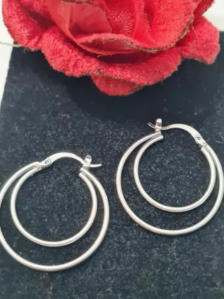 Orecchini cerchio doppio argento S925