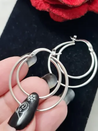 Orecchini cerchio doppio argento S925