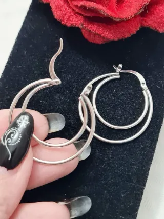 Orecchini cerchio doppio argento S925