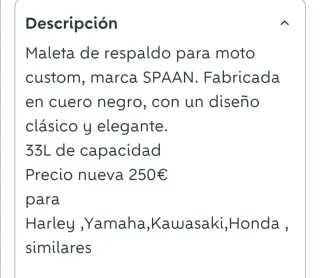 OFERTA SÓLO POR HOY SÅBADO  MALETA MOTO DE PIEL