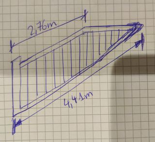 Barandilla madera escalera tramo inclinado y plano