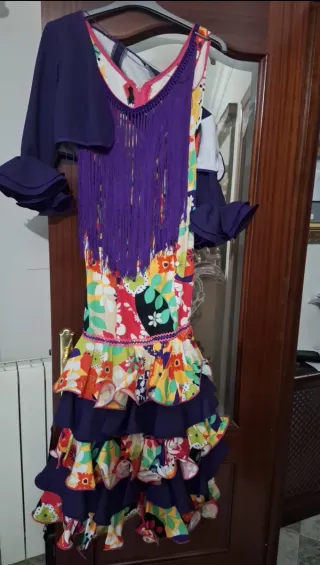Vestido de flamenca/gitana multicolor