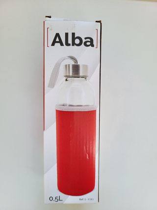 Botella para agua 0.5L con funda verde