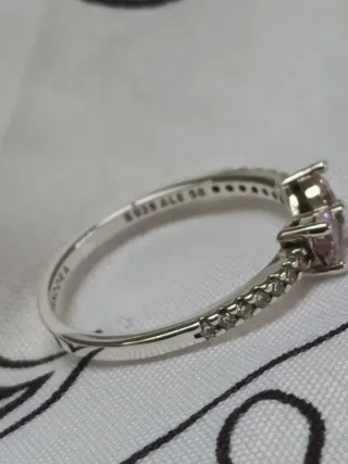 Anillo Pandora Talla 58 Lazo Rosa