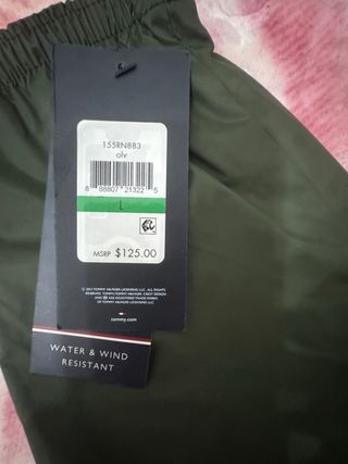 Cortavientos Tommy Hilfiger impermeable verde L