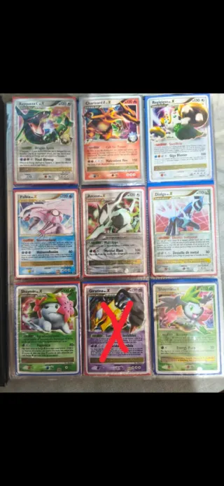Cartas Pokémon Lv.X (Rayquaza, Charizard, Arceus)