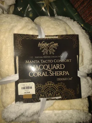 Manta Jacquard Fleece y Sherpa