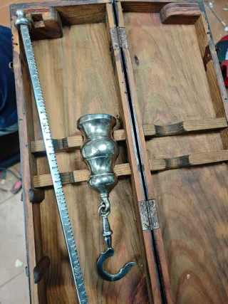 Balanza romana antigua cromado y caja original