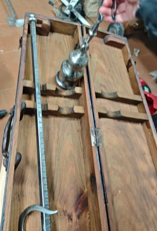 Balanza romana antigua cromado y caja original