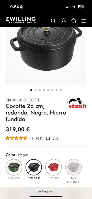 Cocotte Staub 26 cm negra